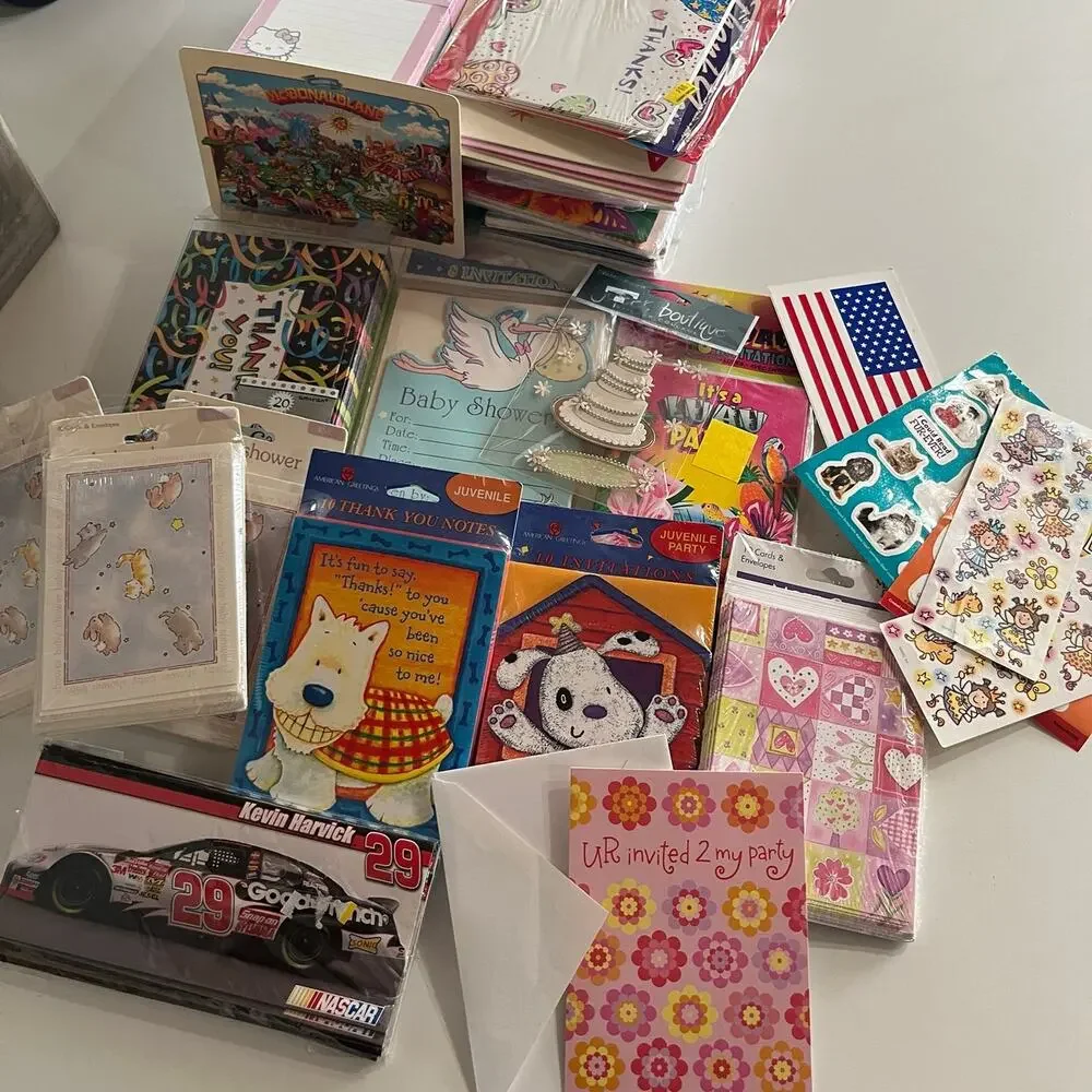 Lot of Vintage Cartoon Character Stationary Disney Sanrio Peanuts